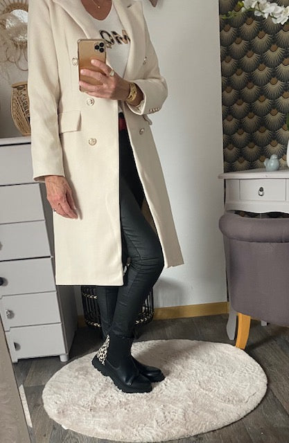 MANTEAU CHERRYS ECRU S/M/L/XL