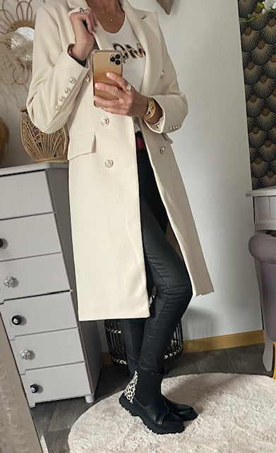 MANTEAU CHERRYS ECRU S/M/L/XL