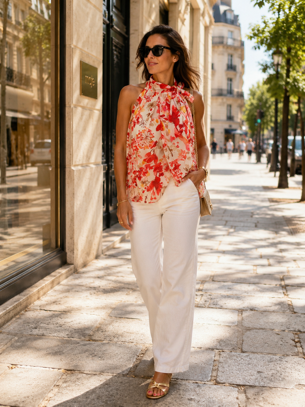 TOP FLORAL CORAIL TU 38/44