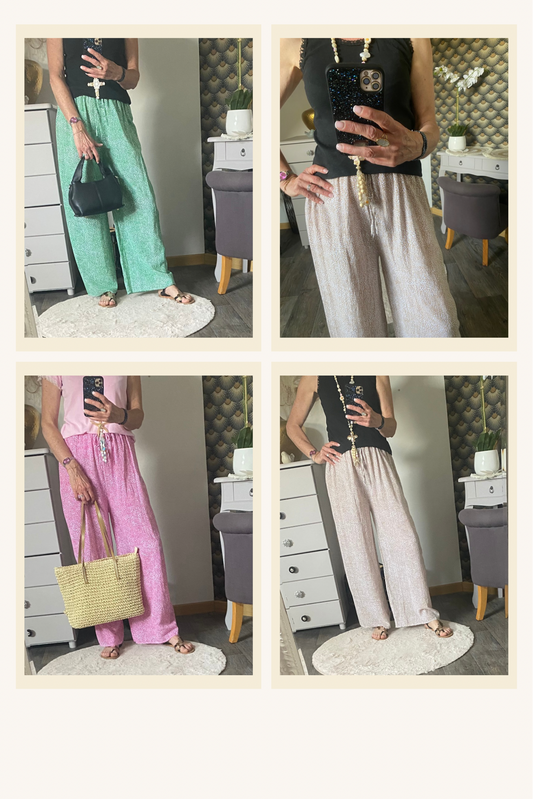 PANTALON FLUIDE LEO   (TROIS COLORIS )    TU 36/42 petit 44