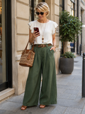 PANTALON PALAZZO FLUIDE KAKI TU 36/42