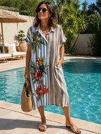 ROBE CHEMISE PERROQUET  TU 40/46