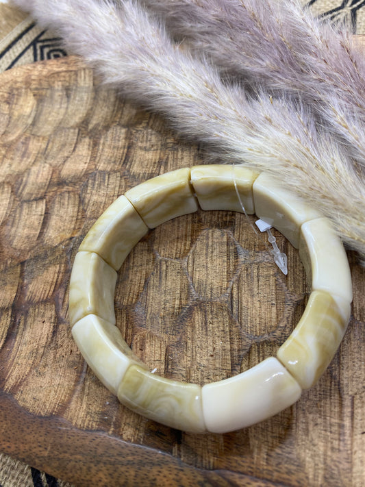 BRACELET ELASTIQUE RESINE 18MM BEIGE