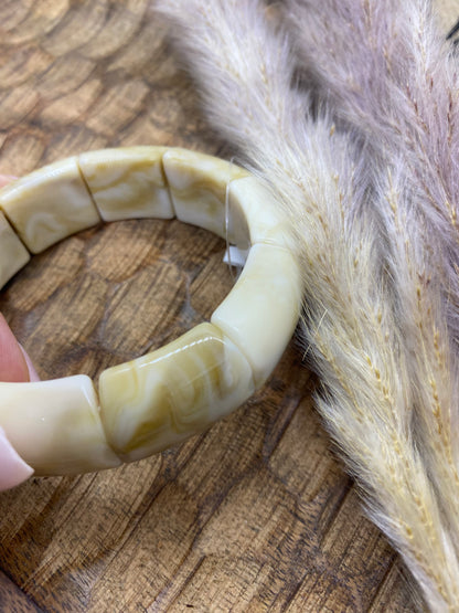 BRACELET ELASTIQUE RESINE 18MM BEIGE