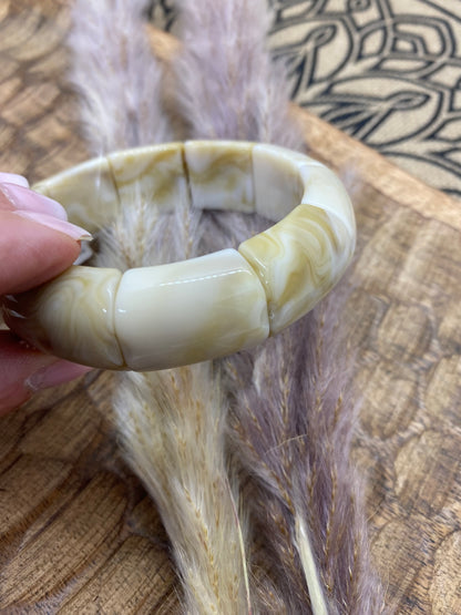 BRACELET ELASTIQUE RESINE 18MM BEIGE