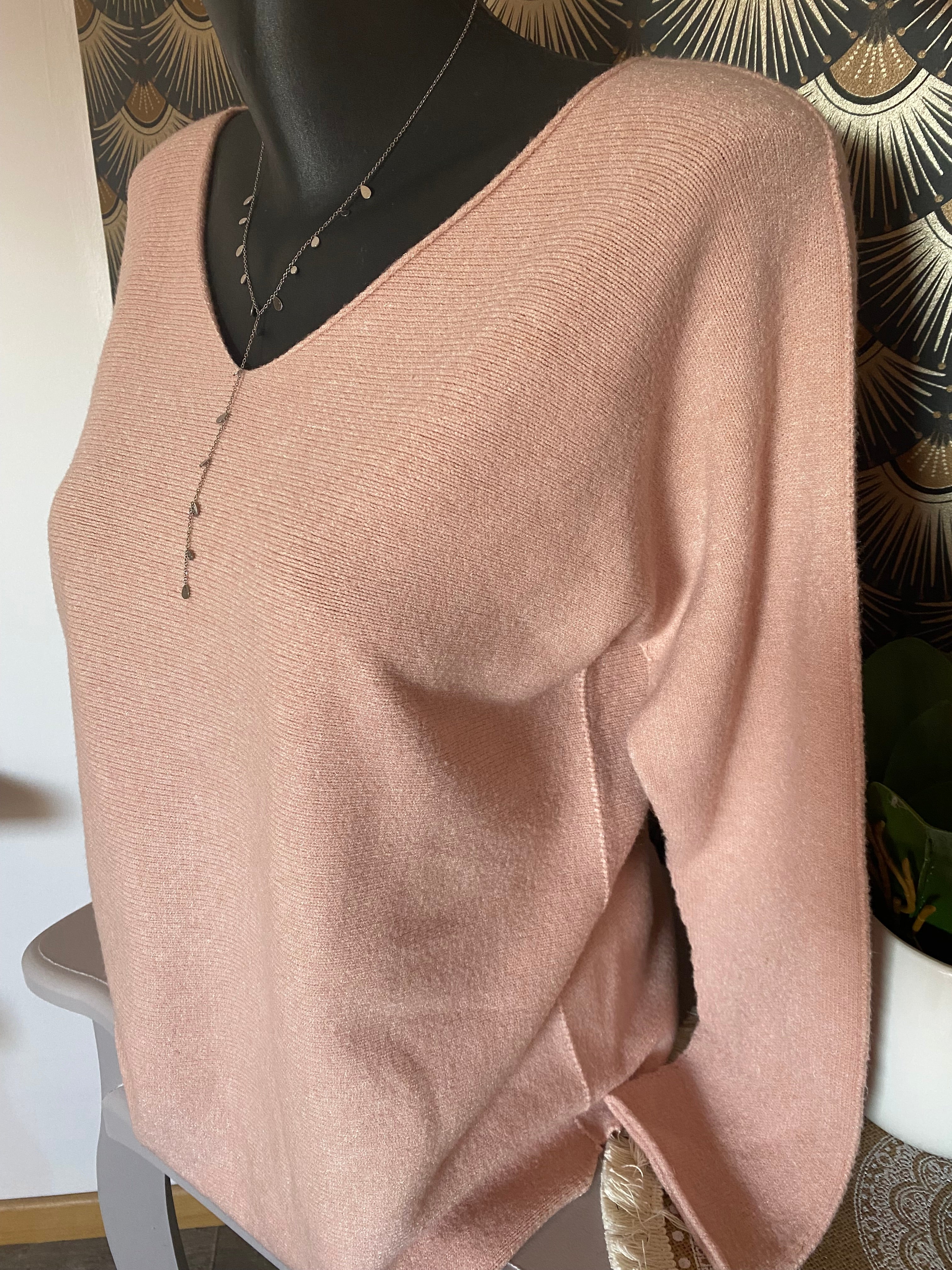 PULL MODA ROSE  POUDRE  TU34/42 PETIT 44