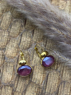 BOUCLES VIVINES ORNEES DE CRISTAUX SWAROVSKI  BORDEAUX