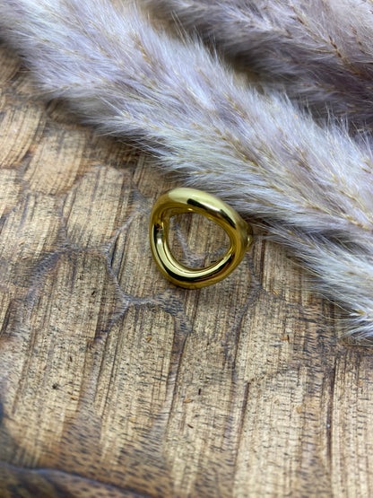 BAGUE OVALE AJOUREE  ACIER INOXYDABLE