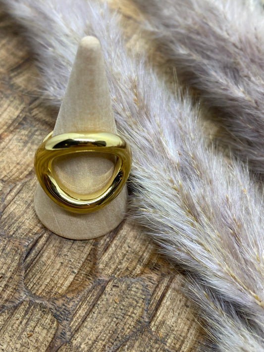 BAGUE OVALE AJOUREE  ACIER INOXYDABLE