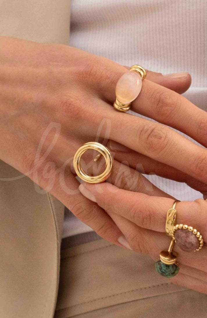 BAGUE RONDE TORSADE ACIER INOXYDABLE