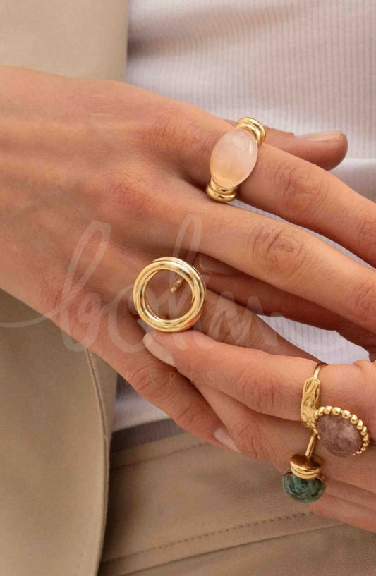 BAGUE RONDE TORSADE ACIER INOXYDABLE