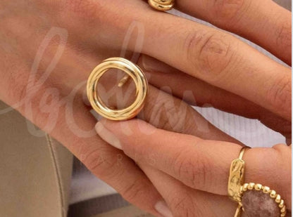 BAGUE RONDE TORSADE ACIER INOXYDABLE
