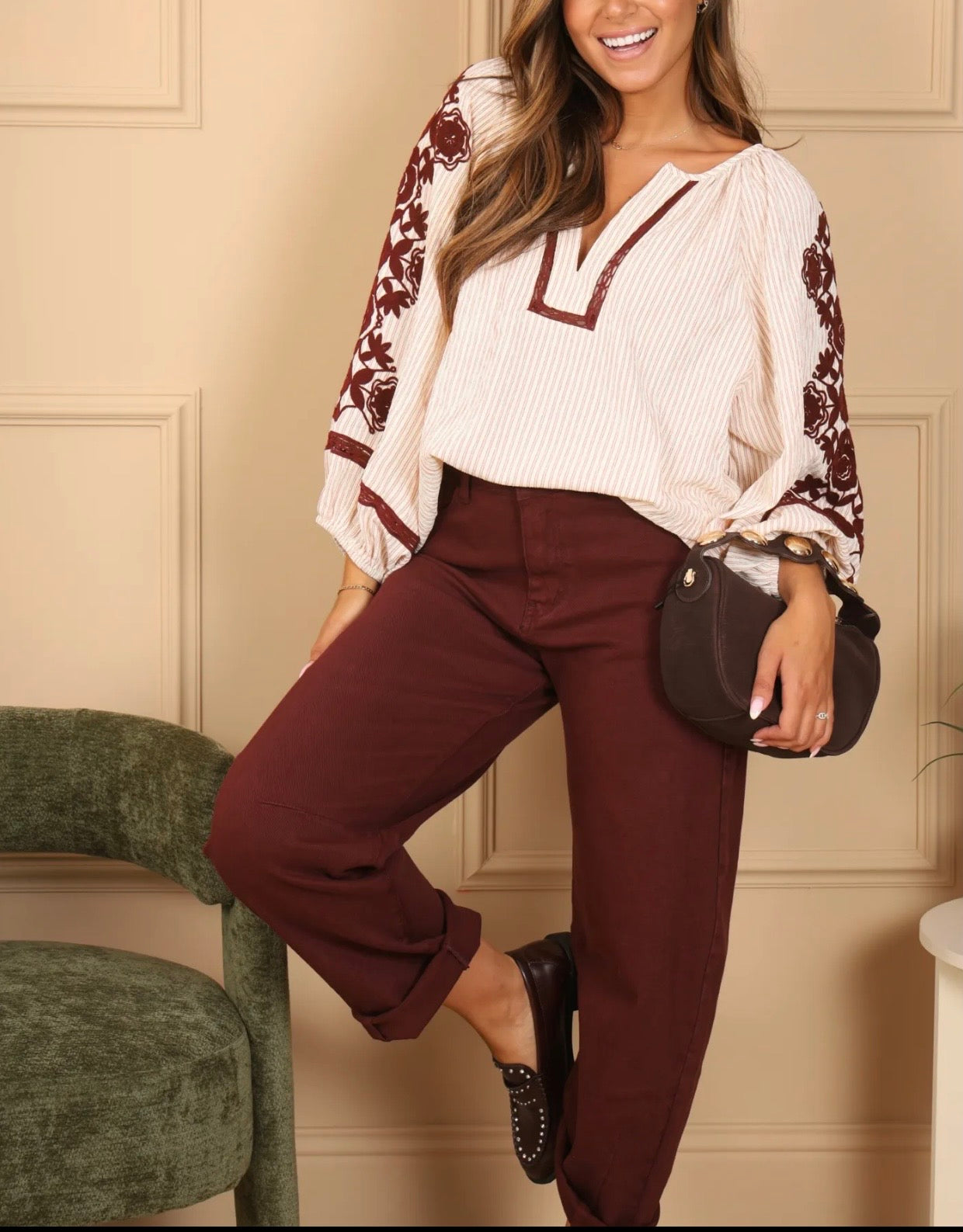 JEAN BALLOON BORDEAUX TAILLES :XS/ S/M/L