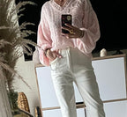 PANTALON  JEANS BLANC KEZY  TAILLES:S/M/L