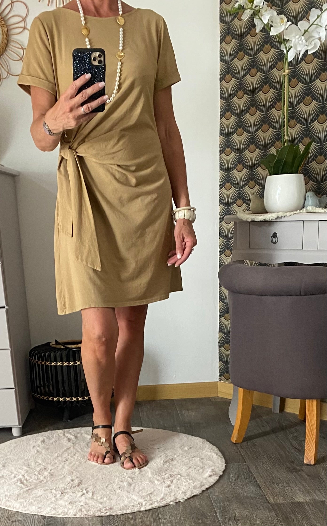 ROBE SONIA CAMEL  TU 36/40 PETIT 42