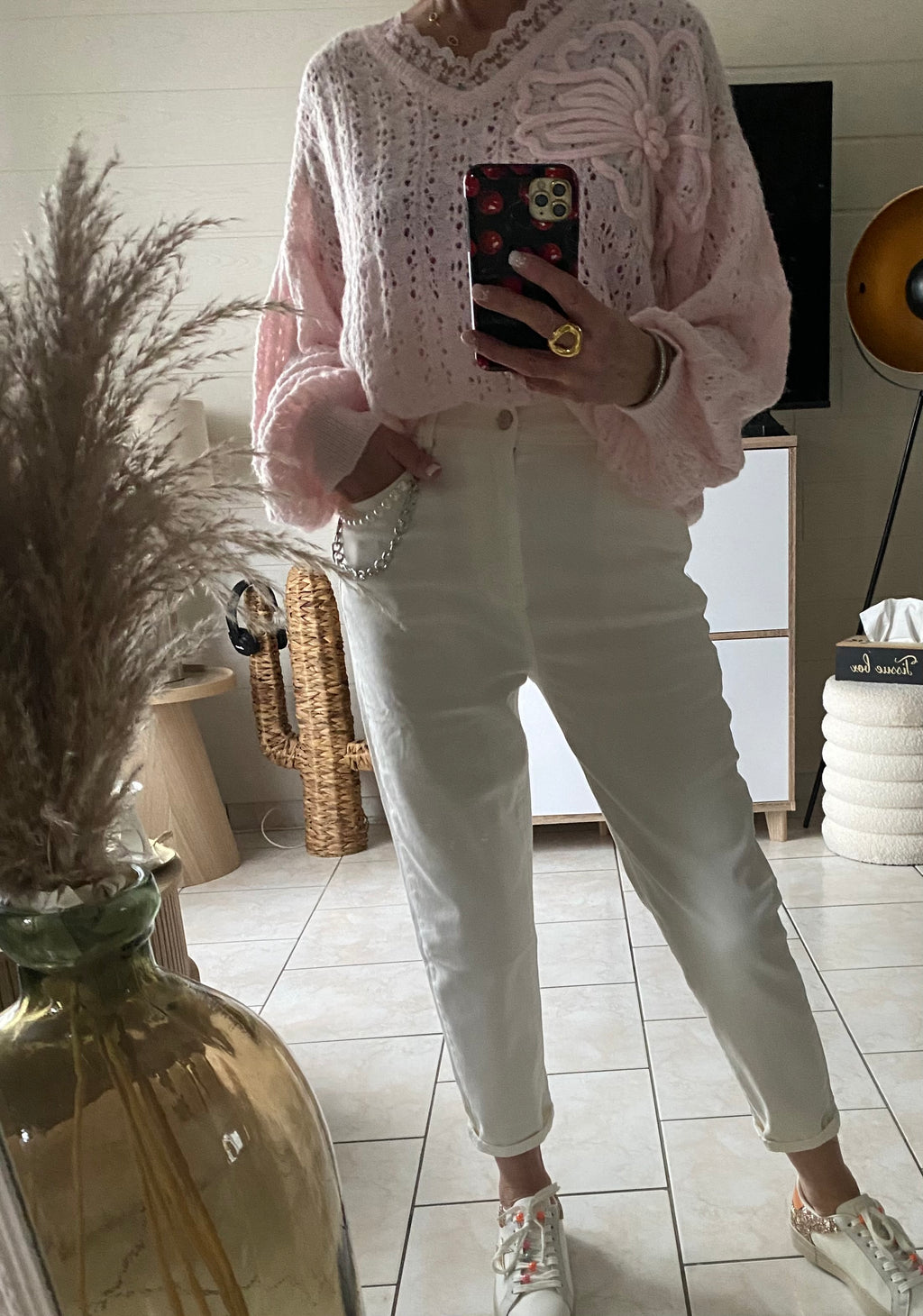 PANTALON  JEANS BLANC KEZY  TAILLES:S/M/L