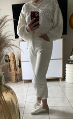 PANTALON  JEANS BLANC KEZY  TAILLES:S/M/L