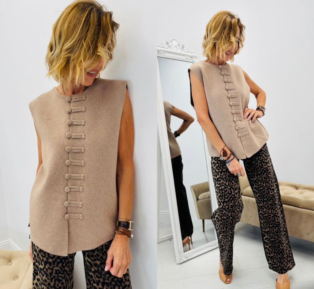 GILET VESTE OFFICIER BEIGE TU 34/44