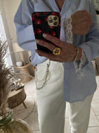 PANTALON  JEANS BLANC KEZY  TAILLES:S/M/L