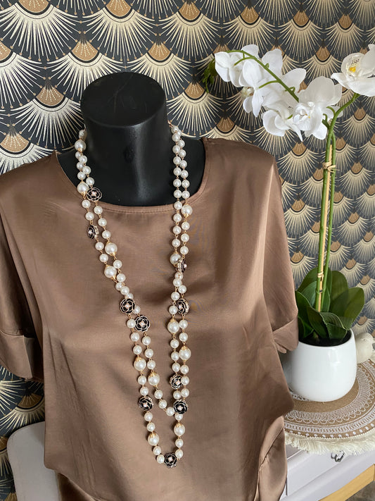 TOP SATIN MELINDA CHOCO  36/44