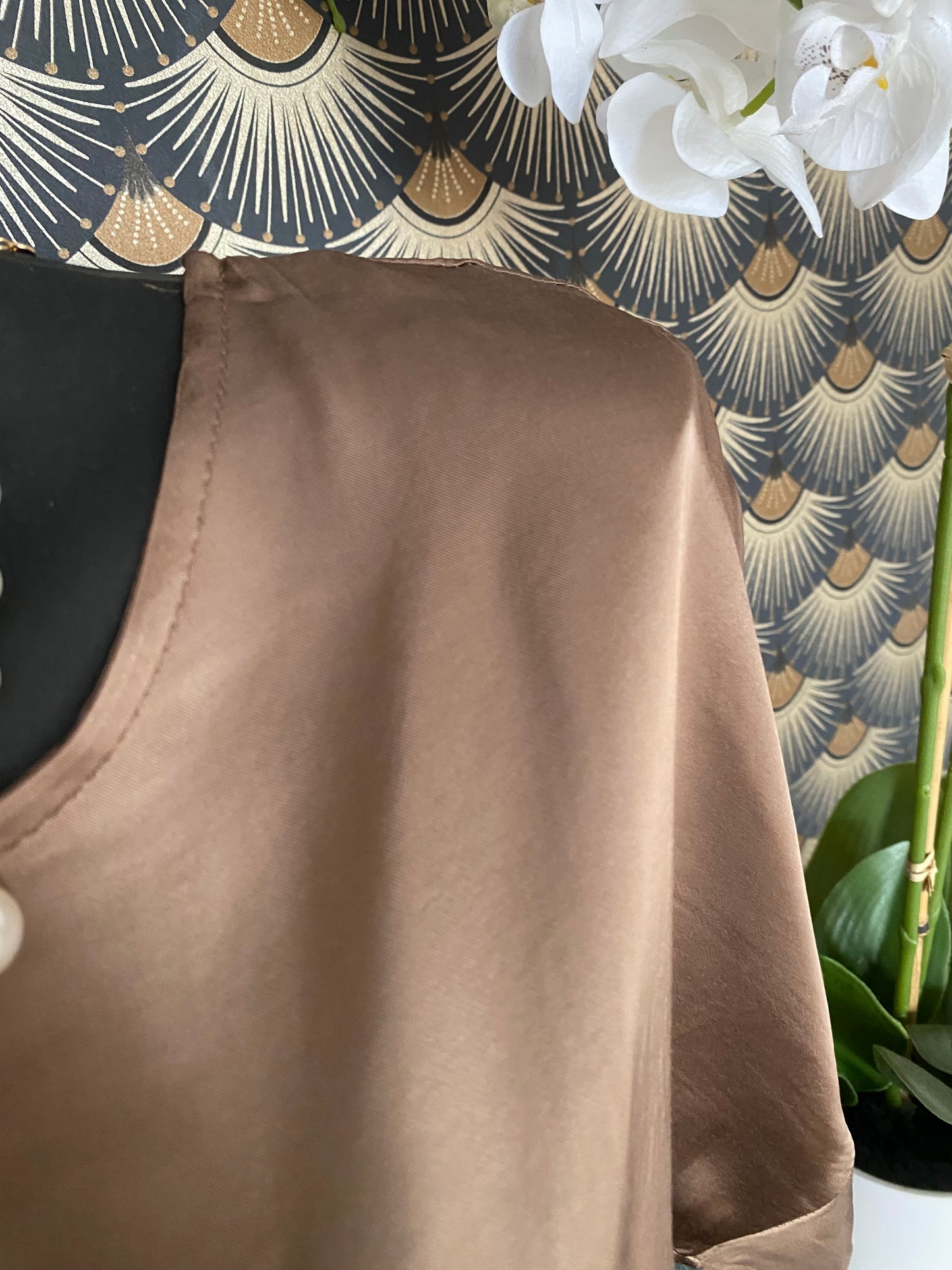 TOP SATIN MELINDA CHOCO  36/44