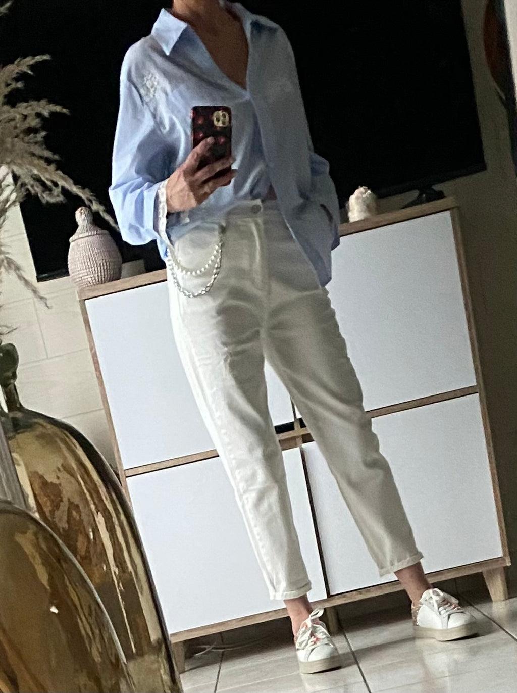 PANTALON  JEANS BLANC KEZY  TAILLES:S/M/L
