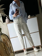 PANTALON  JEANS BLANC KEZY  TAILLES:S/M/L