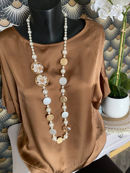 TOP SATIN MELINDA CAMEL   36/44