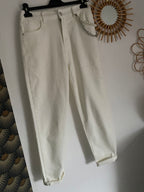 PANTALON  JEANS BLANC KEZY  TAILLES:S/M/L