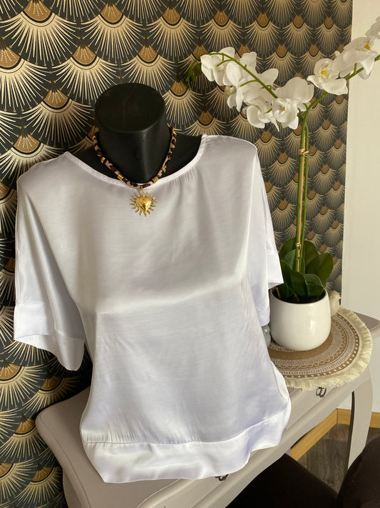 TOP SATIN MELINDA BLANC   36/44