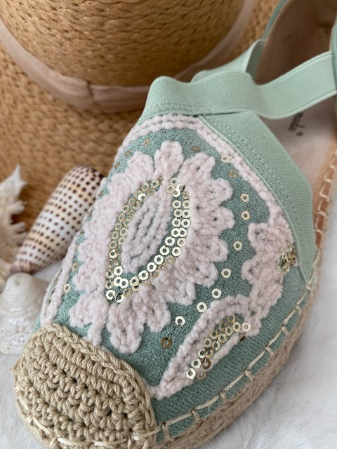 ESPADRILLES VERT D' EAU   36/37/38/39/40/41