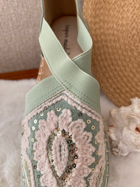 ESPADRILLES VERT D' EAU   36/37/38/39/40/41