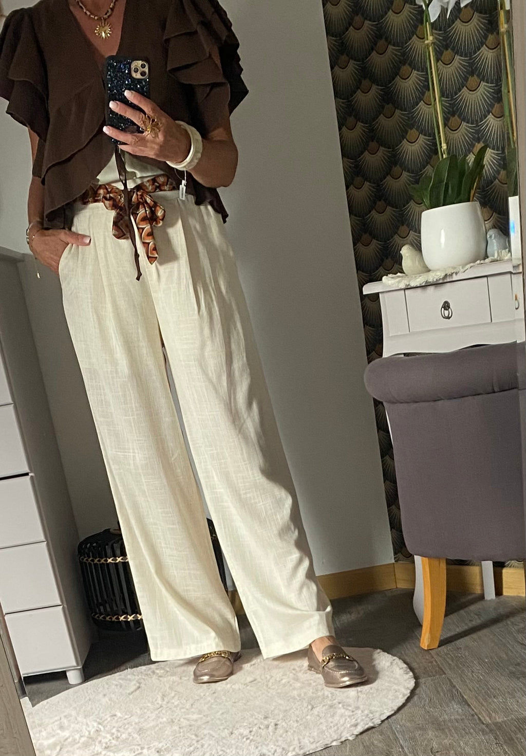 PANTALON ECRU  BRENDA TU36/42