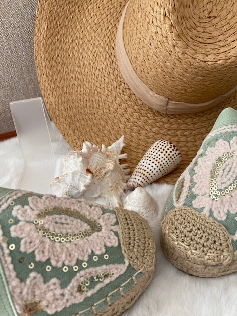 ESPADRILLES VERT D' EAU   36/37/38/39/40/41