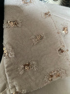 VESTE JEAN BEIGE   ET SEQUINS MG  taille unique 36/ 42 PETIT 44