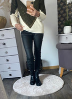 PULL TRICOLORE  KAKI  36/44