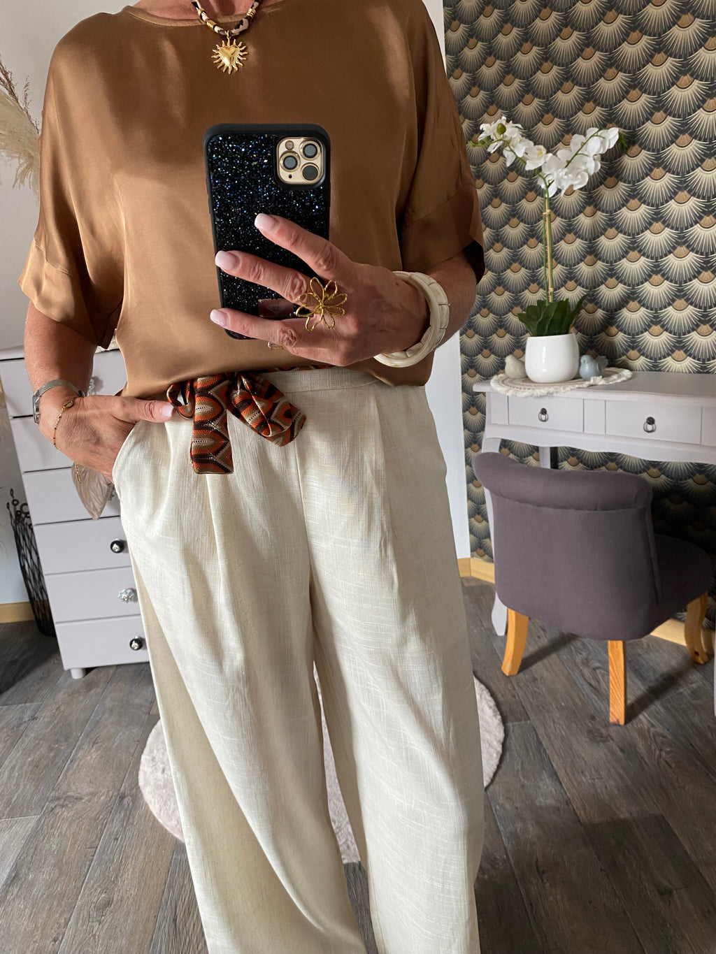 PANTALON ECRU  BRENDA TU36/42