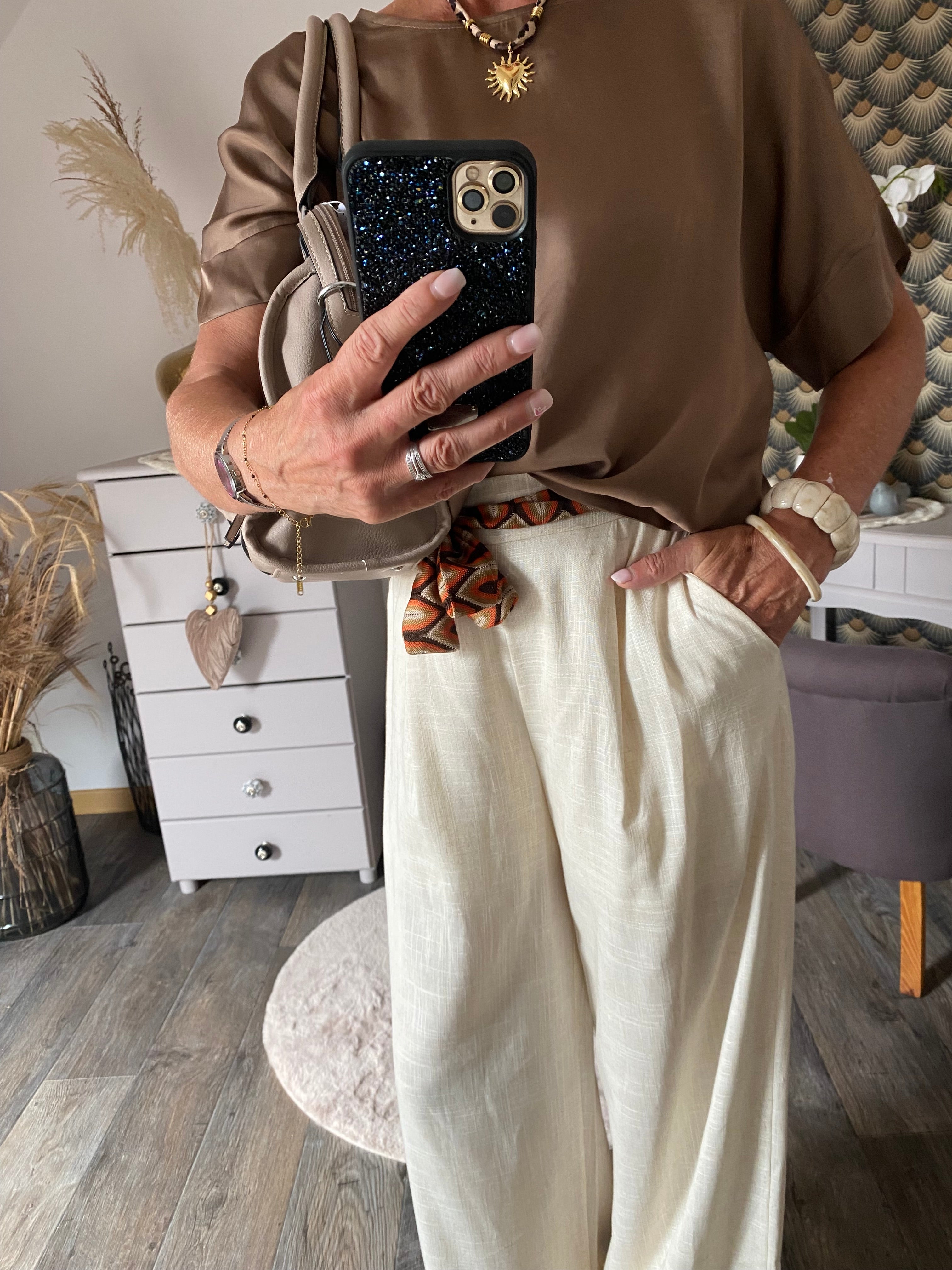 PANTALON ECRU  BRENDA TU36/42