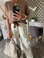 PANTALON ECRU  BRENDA TU36/42