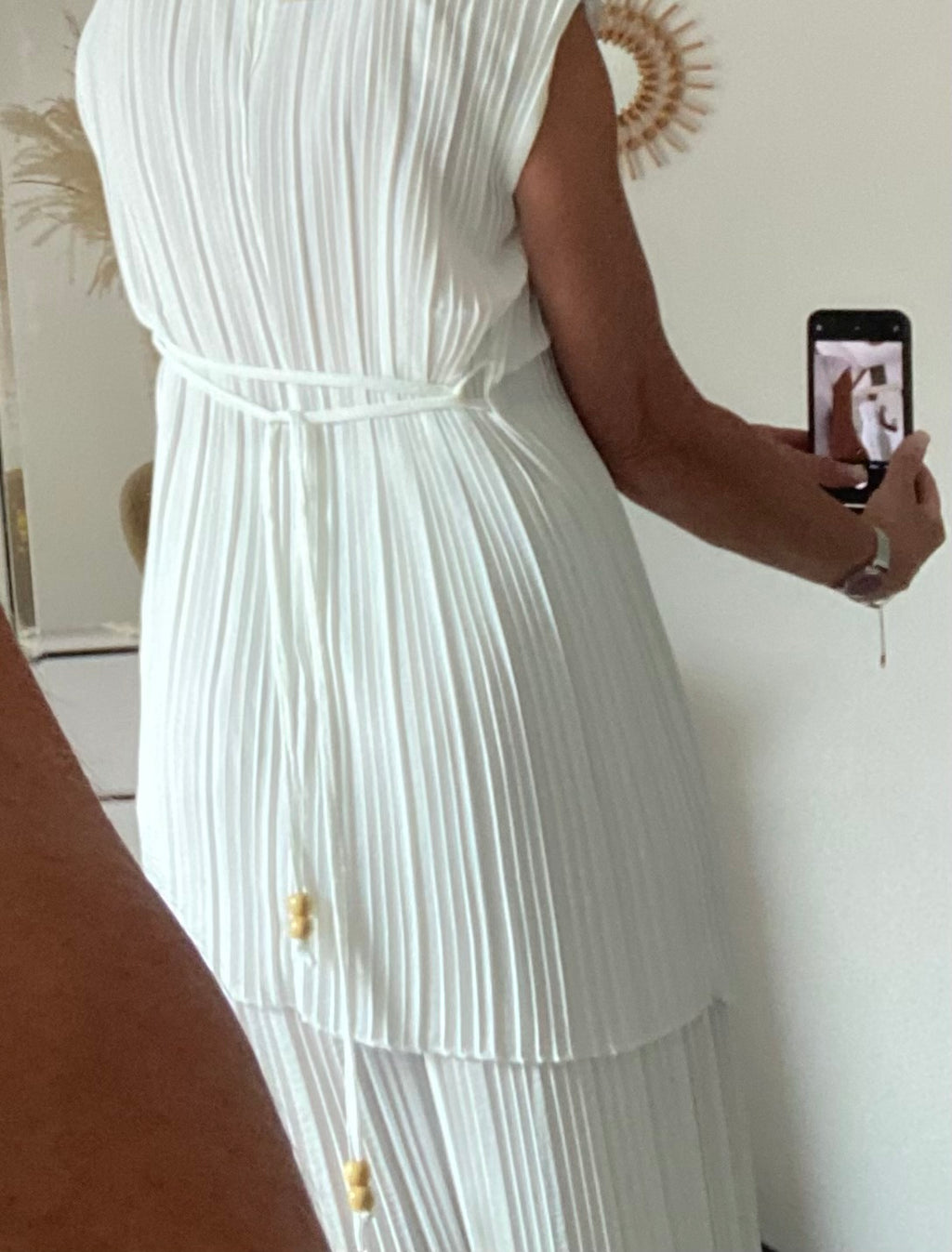 ENSEMBLE   PANTALON PLISSE BLANC  TU  36/48