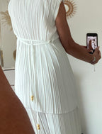 ENSEMBLE   PANTALON PLISSE BLANC  TU  36/48