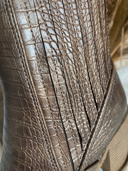 BOTTINES EFFET CROCO BRONZE     36/37/38/39/40/41