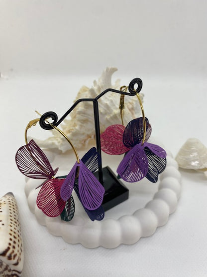BOUCLES D 'OREILLES  CREOLES  JAMAICA  PARME
