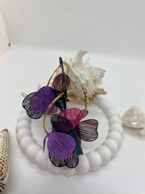 BOUCLES D 'OREILLES  CREOLES  JAMAICA  PARME