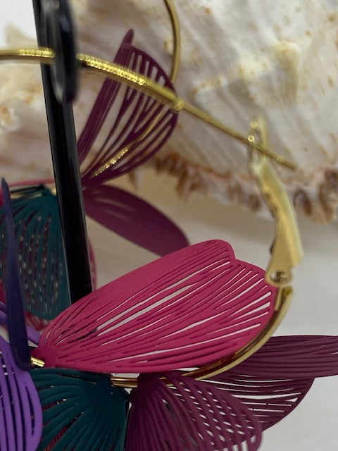 BOUCLES D 'OREILLES  CREOLES  JAMAICA  PARME