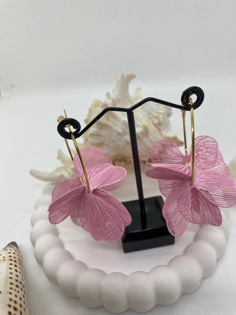 BOUCLES D 'OREILLES  CREOLES  JAMAICA  ROSES