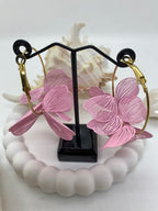 BOUCLES D 'OREILLES  CREOLES  JAMAICA  ROSES