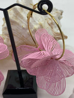 BOUCLES D 'OREILLES  CREOLES  JAMAICA  ROSES