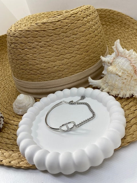 BRACELET SEMI RIGIDE   COULEUR ARGENT