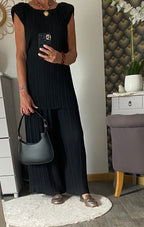 ENSEMBLE   PANTALON PLISSE NOIR  TU  36/48